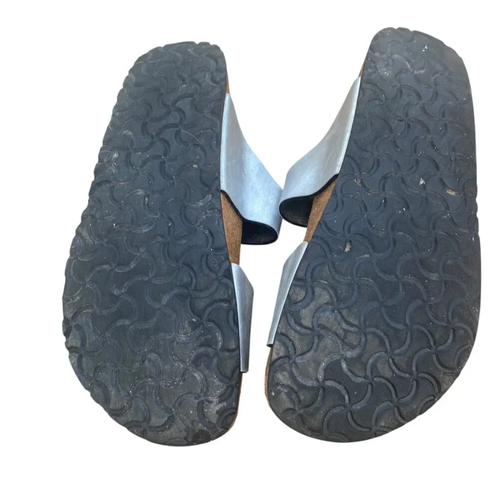 Birkenstock Papillio‎ Sydney Silver Metallic Sandal Double Strap Women EU42/US11
